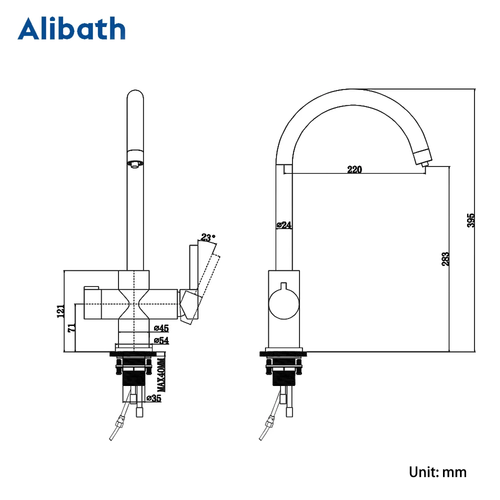 Kitchen Faucets Deck Mounted Mixer Tap 360 Degree Rotation with Water Purification Mixer Tap Crane For Kitchen