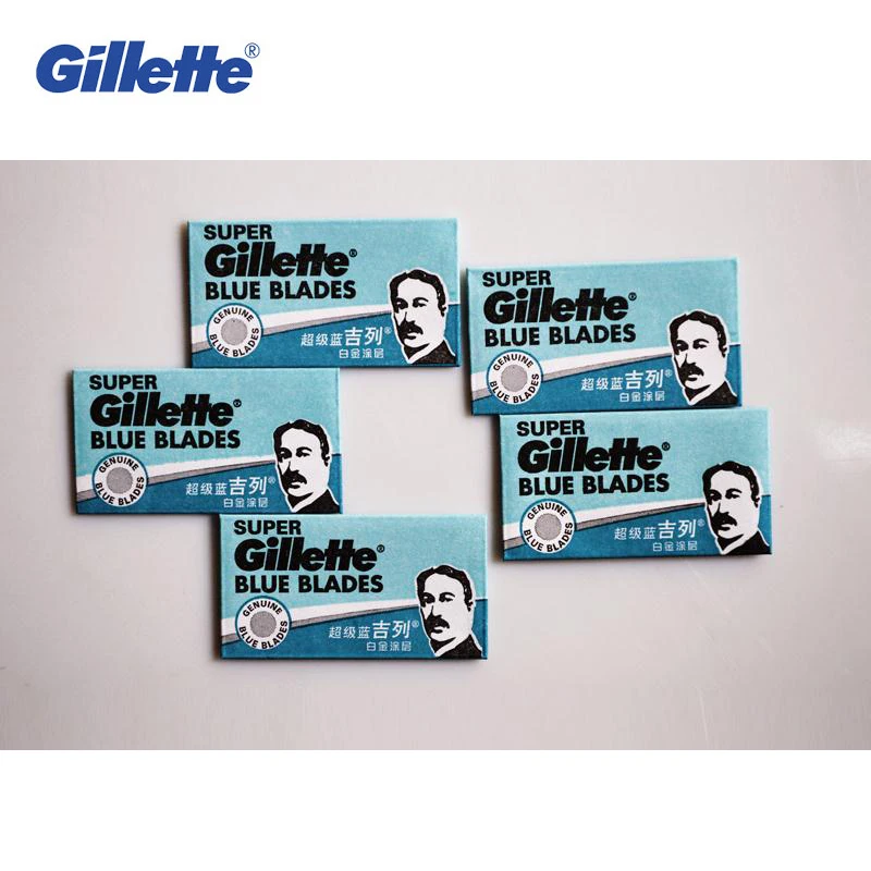 Gillette Super Blue Shaving Razor Blades For Men Stainless Steel 5 Blades Double Edge Shaver Blades Heads