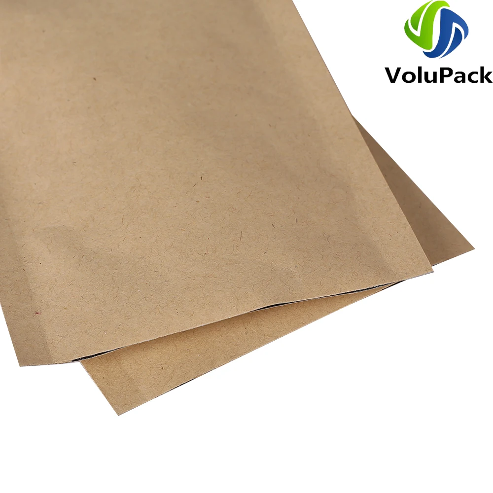 High Quality 14C Thickness! Eco-friendly Kraft Paper Packaging Bags Heat Seal Open Top Pouches Aluminum Foil Mylar Storage Bags