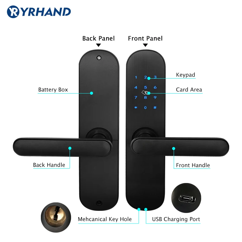 TTlock App Electronic Door Lock  Bluetooth WIFI Smart Touch Screen Lock, Digital Code Keypad Deadbolt For Home Hotel Apartment