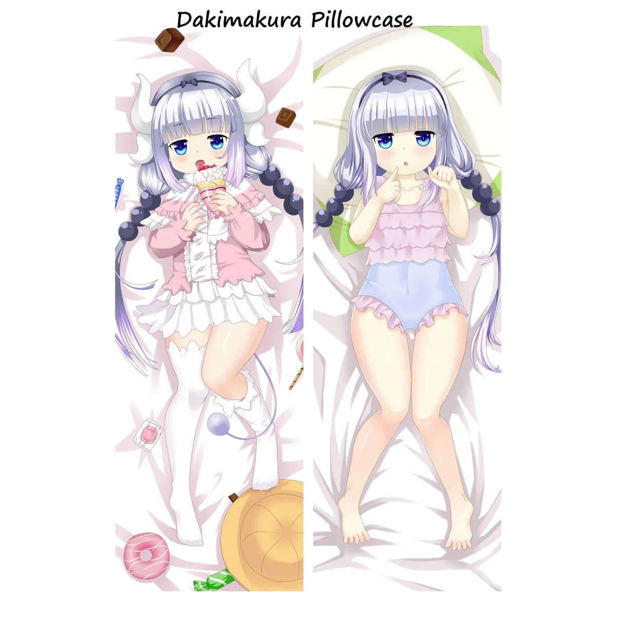 Miss Kobayashi's Dragon Maid Tohru KannaKamui Anime Body Pillow Cover Kawaii Loli Girl Dakimakura Pillowcase Long Bed Pillow 18