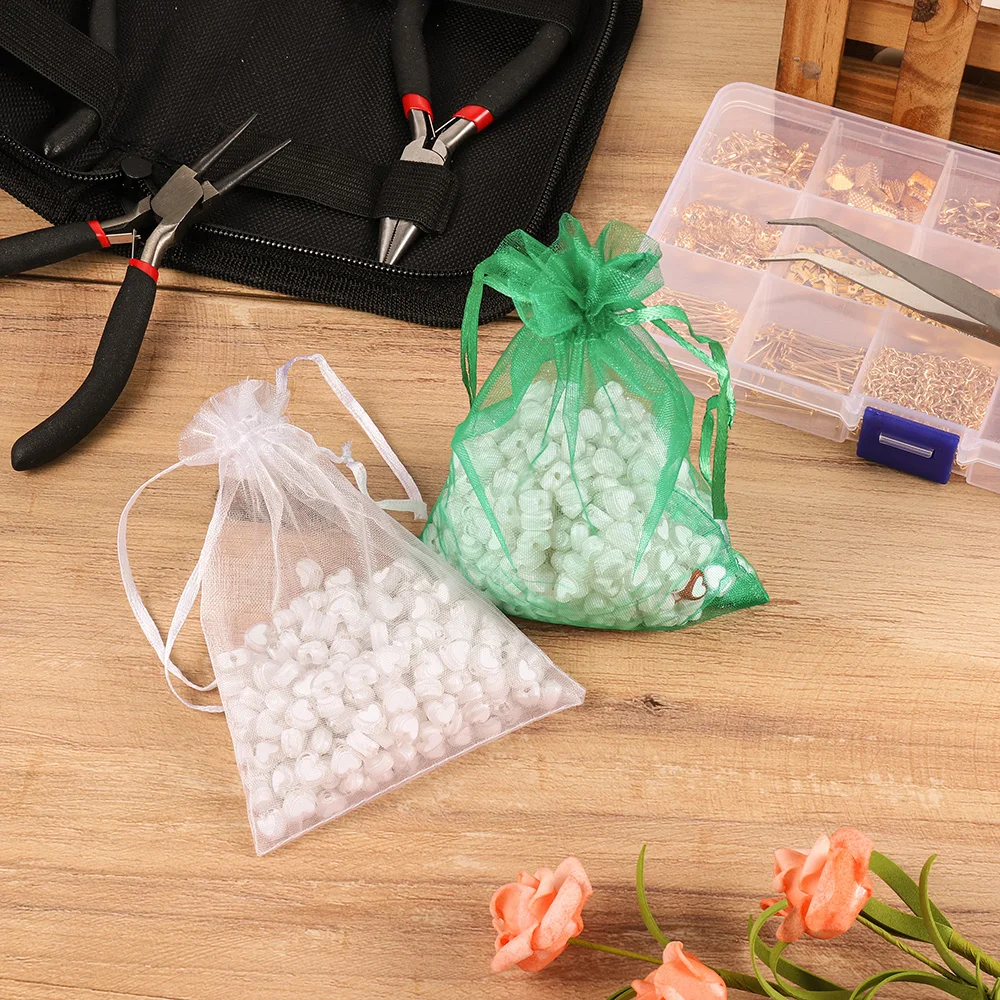 10Pcs/Lot 24 Colors Drawstring Organza Bags Jewelry Packaging Bags Wedding Party Decoration Drawable Bags Birthday Gift Pouches