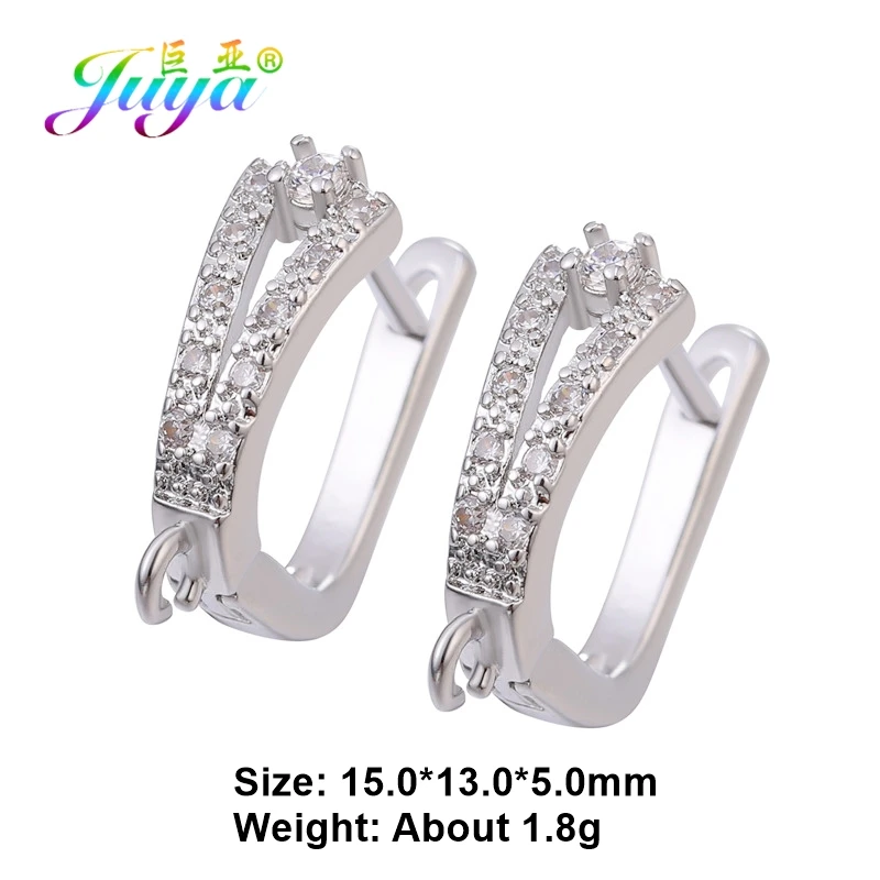 Juya DIY Edlen Schmuck Material Liefert Handgemachte Earwire Gold/Silber Farbe Ohrring Haken Zubehör Für Luxus Ohrringe Machen