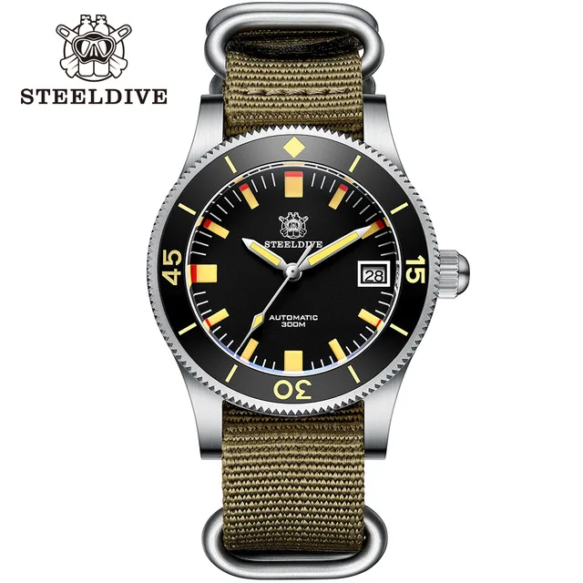 Steeldive Men Diving Watch Mens Automatic Wrist Watches 300M Waterproof Sport Luminous 62Mas Sapphire Mirror Ceramic Bezel NH35