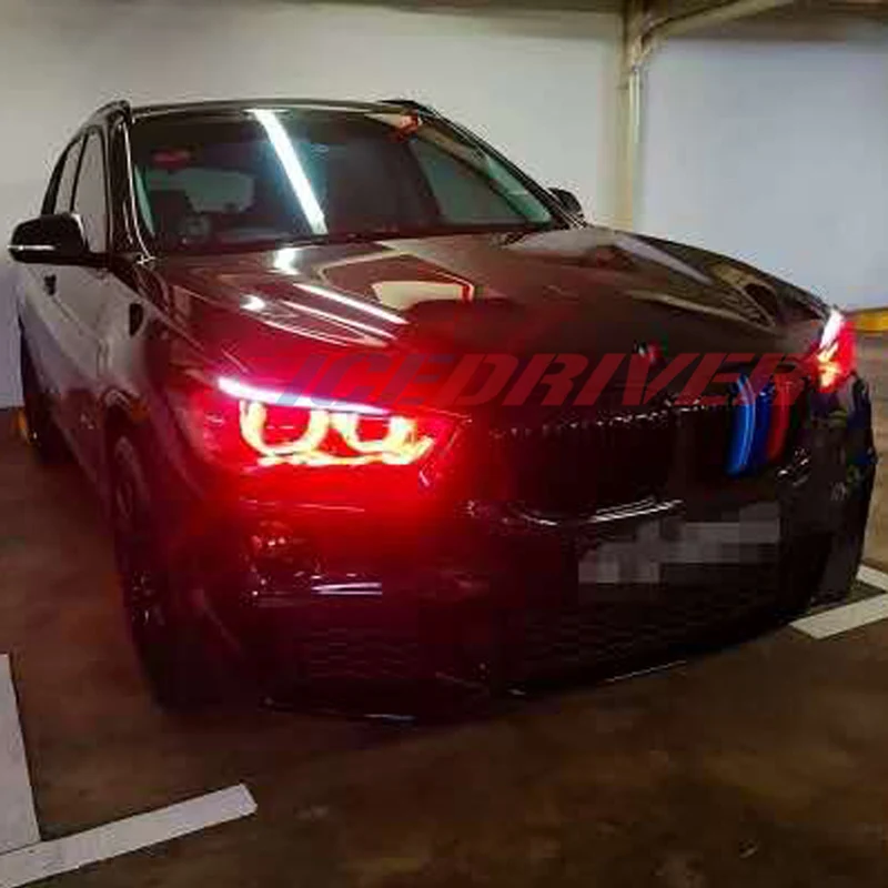 Icedriver for BMW X4 Yellow DRL RGB multicolor LED boards daytime running lights Red RGBW Demon Eye LED Angel Eye 2017-2019 image 3