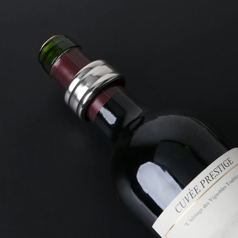 Practical Stainless Steel Red Wine Bottle Drip Drop Proof Stop Ring L4MB