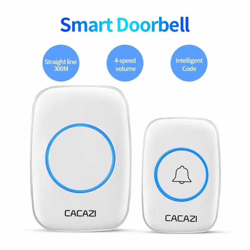 

home Wireless Waterproof Doorbell 300m Range US EU UK AU Plug Home Intelligent Door Bell Chime 1 2 Button 1 2 3 Receiver