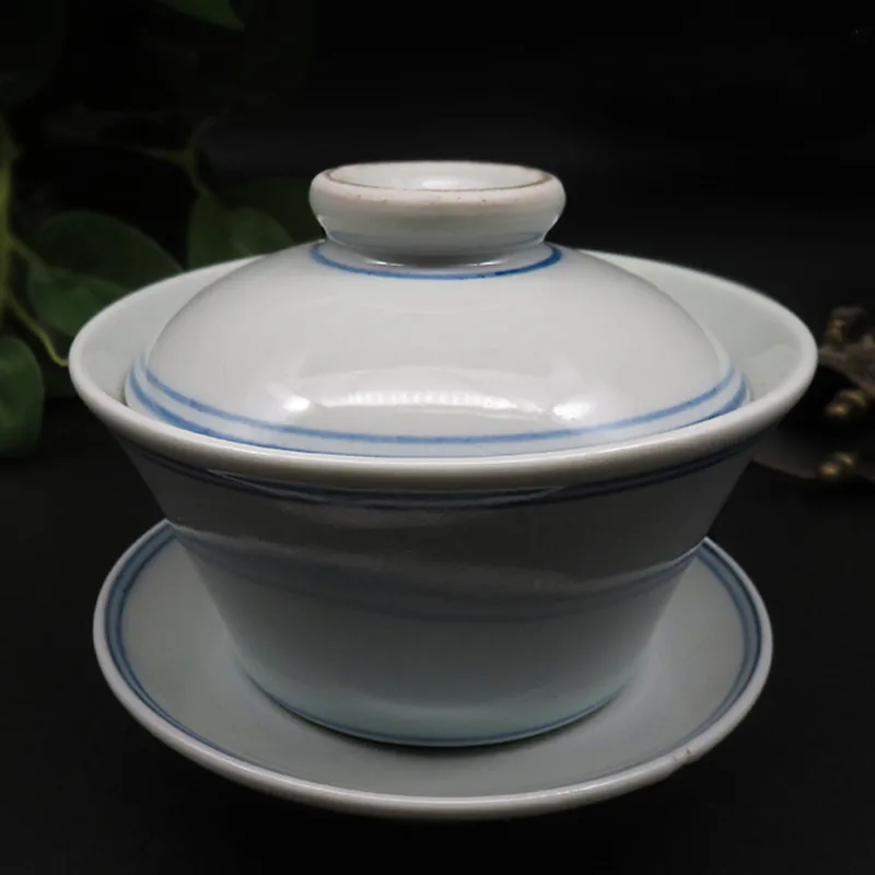 

Подходящая чашка ручной работы Gaiwan и крышка блюдца, антикварная большая чайная чаша, декоративные аксессуары