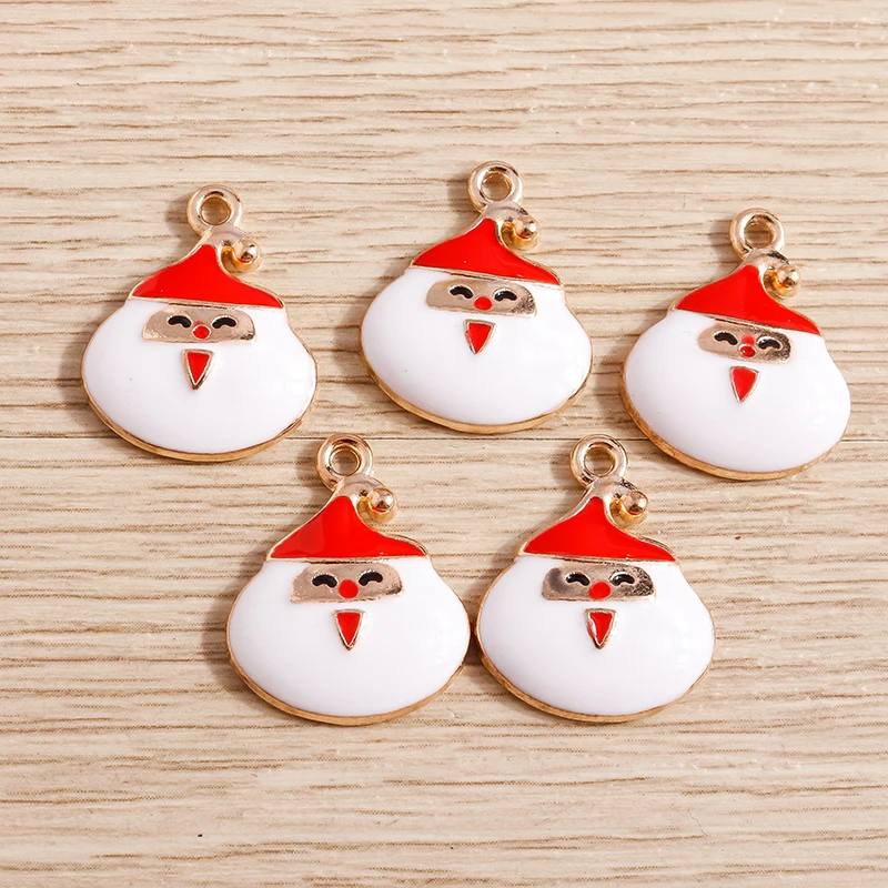 10 teile/los Emaille Tier Charms für Schmuck Machen Santa Claus Baum Hirsch Glocke Handschuh Charms Anhänger für Halsketten Ohrringe Geschenk – Detail 2