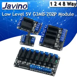 hight Low Level 5V 1 4 8 Channel SSR G3MB-202P Solid State Relay Module 240V 2A Output with Resistive Fuse Diy Kit For ARDUINO