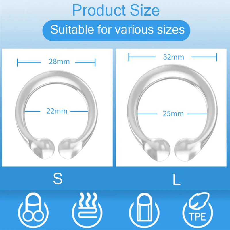 Penis Rings 2PCS Male Foreskin Correction Cock Rings Chasity Cage Training Device Delay Ejaculation Sex Toys for Men Couple