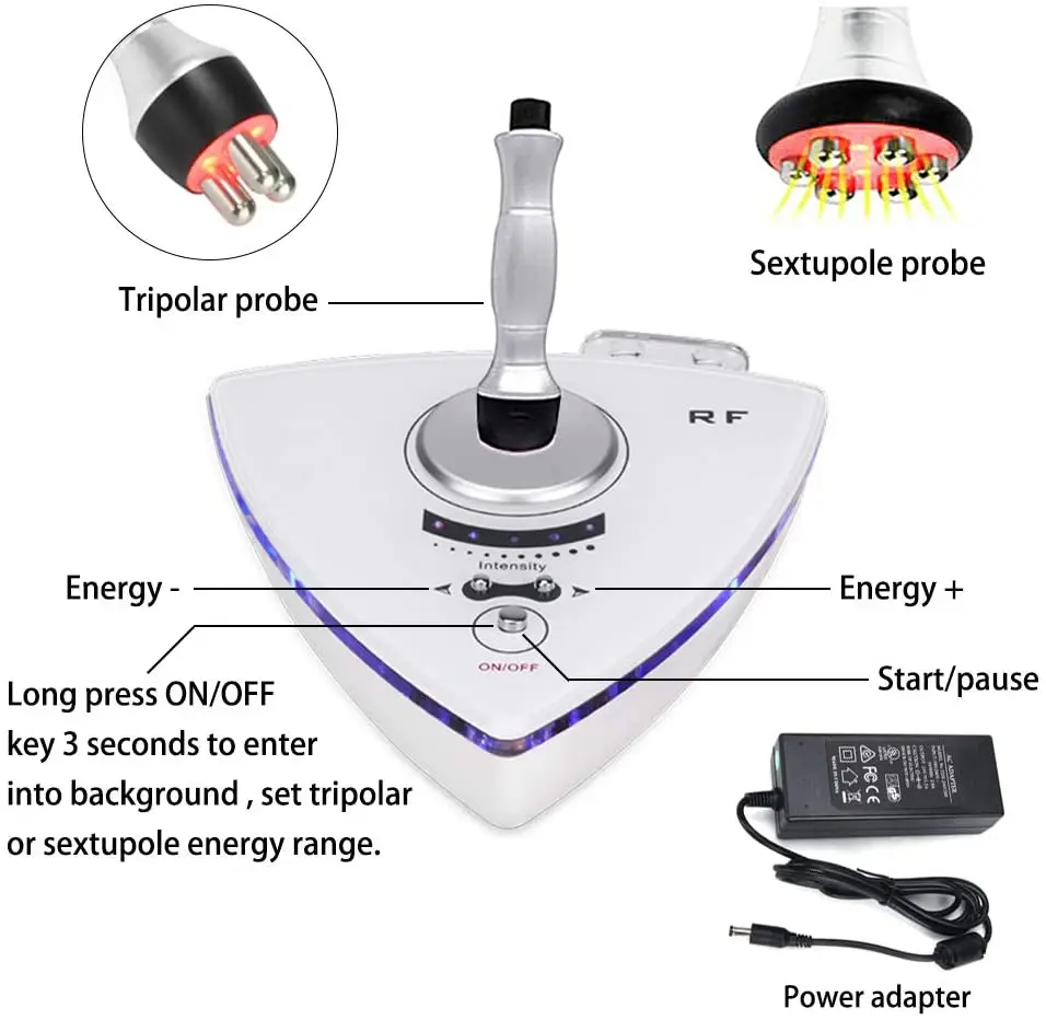 3IN1 RF Tripolar Machine RF Radio Frequency Facial Lifting Machine Body Face Massager Wrinkle Removal AntiAging Device