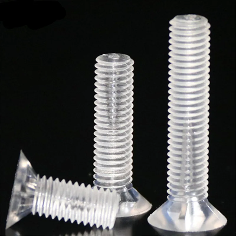 10PCS M2 M3 M4 M5 M6 M8 M10 PC Polycarbonate Cross Recessed Countersunk Head Screws High Strength Fatigue Resistance