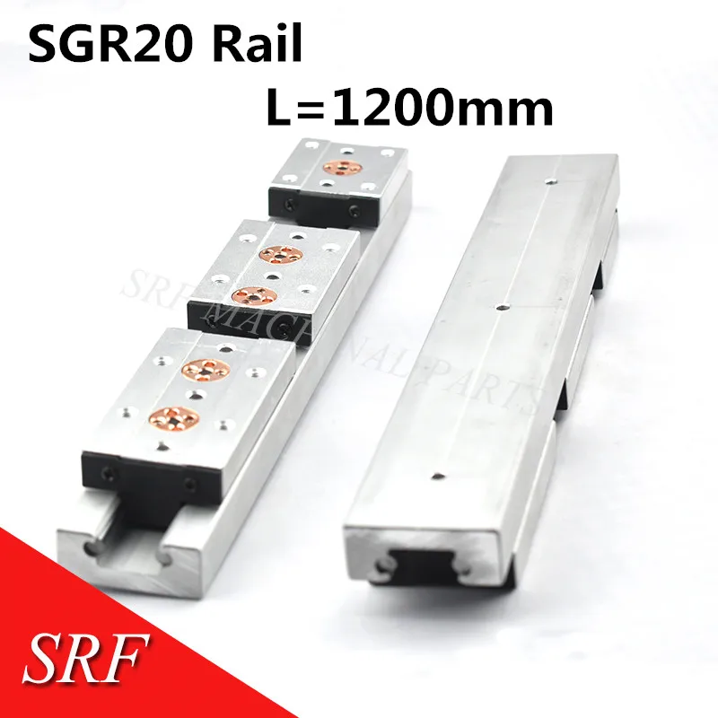 

Built-in Dual-axis Linear Guide SGR20 Slide Rail 1200mm SGB20 Block Optical Axis Photography Track Woodworking Machinery