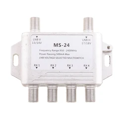 2x4 Satellite MultiSwitch Splitter FTA TV LNB Switch 2 in 4 Out