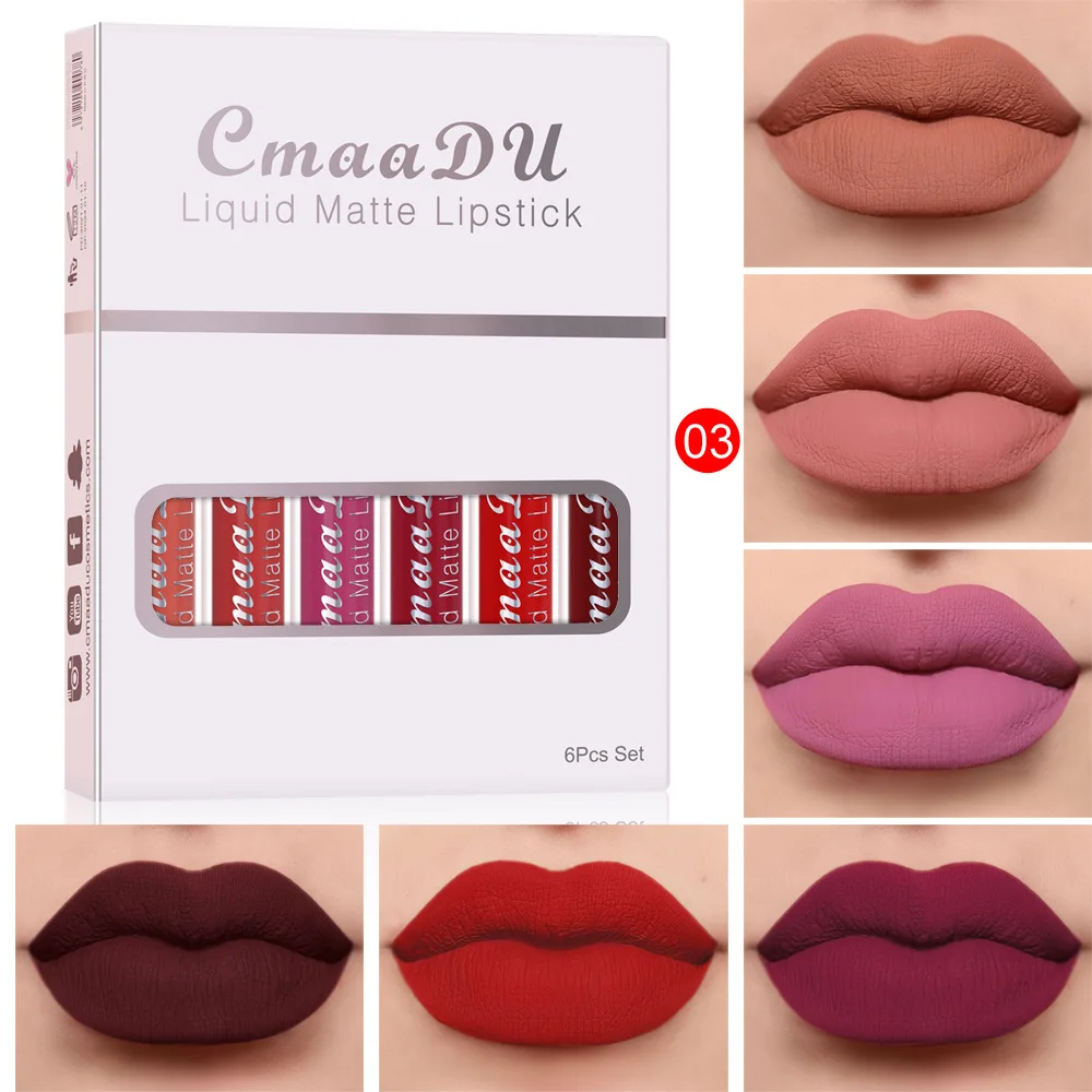 Moda 6 pz/set rossetto liquido opaco lucidalabbra idratante a lunga durata labbra trucco bellezza lucidalabbra