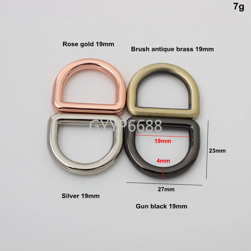 30-100pcs 6 colors 4.0*27*19mm 5.0*41*32mm closed polished die-casting d-ring for chain bag handbag hardware accessories