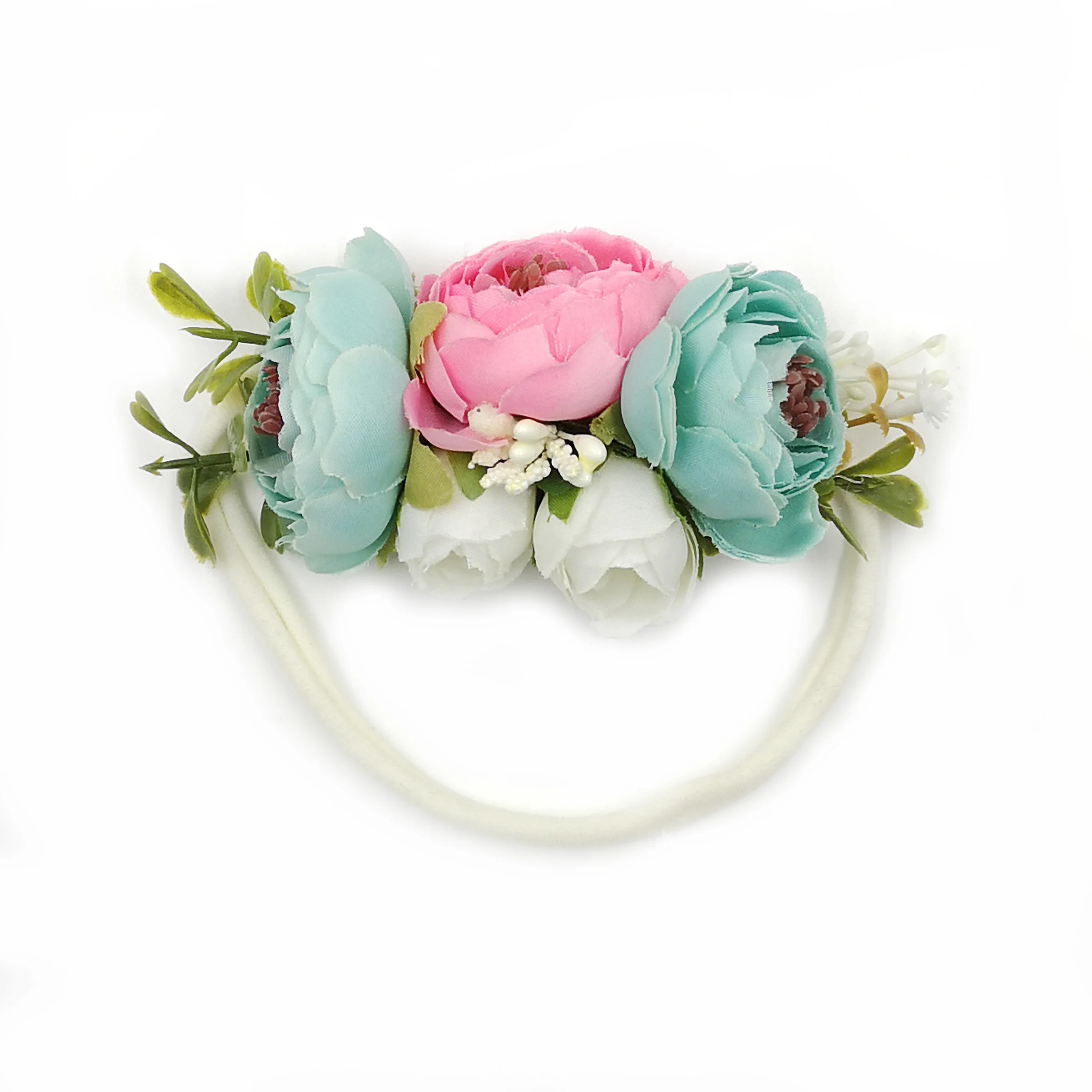 Diadema floral elástica para bebé recién nacido – Boutique artesanal - imagen 4