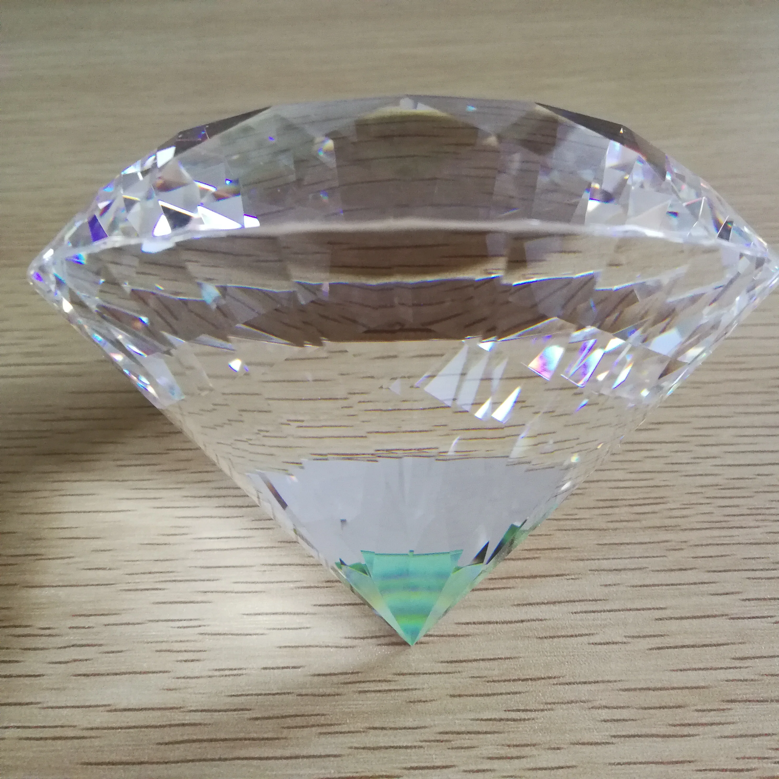 100mm Crystal Diamond Paperweight 1 Piece Transparent Color Multifaceted Glass Adornment Modern Home Decoration