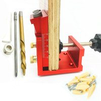 9.0mm Aluminum Oblique Hole Puncher Dowel Jig Pocket Hole Drill Guide Woodworking Joinery Tools Set for Carpentry DIY Tools