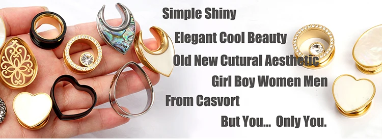 Casvort 2 Stück 4mm 6g Klassische Ohrgewichte mit Verschluss, Ohrhänger, Ohrplugs für Ohrläppchen, Edelstahl-Piercing-Körperschmuck – Detail 4