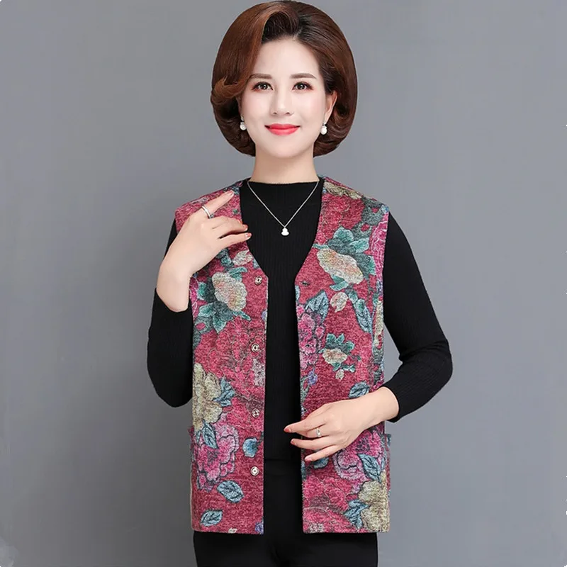 Uhytgf Mouwloos Vest Vrouwen Jas Fashion Print Lente Herfst Vesten Voor Vrouwen Single-Breasted Losse Grote Size Vest 1370