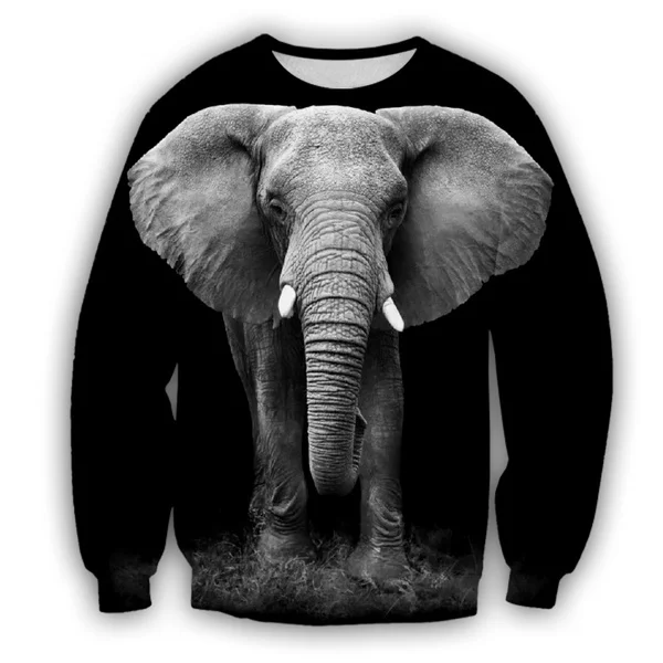 

New 3D Printing Animal Elephant Fashion Men Women Tracksuits Crewneck Hip Hop Sweater Plus Size S-7XL Harajuku