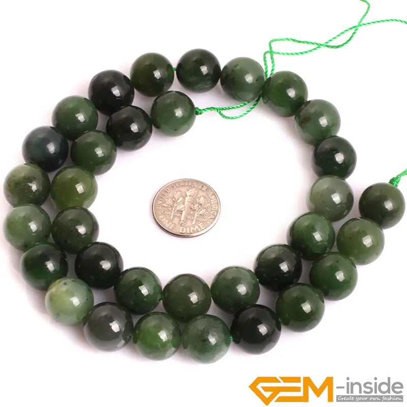 AA Grade Genuine Green Canadian Jadeite Jades Precious Stone Beads Natural Stone Bead for Jewelry Making Strand 15\