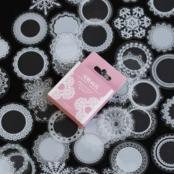 50 Sheets Transparent lace Sealing Labels Stickers Decorative Diary Album Diy handmade Scrapbooking material