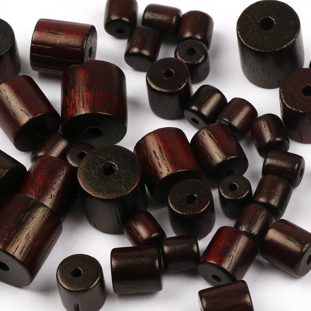 20-100pcs 6/8/10/12mm Sandalwood Cylinder Wooden Beads Natural Wood Spacer Beads For Jewelry Making Bracelet Diy Accessories