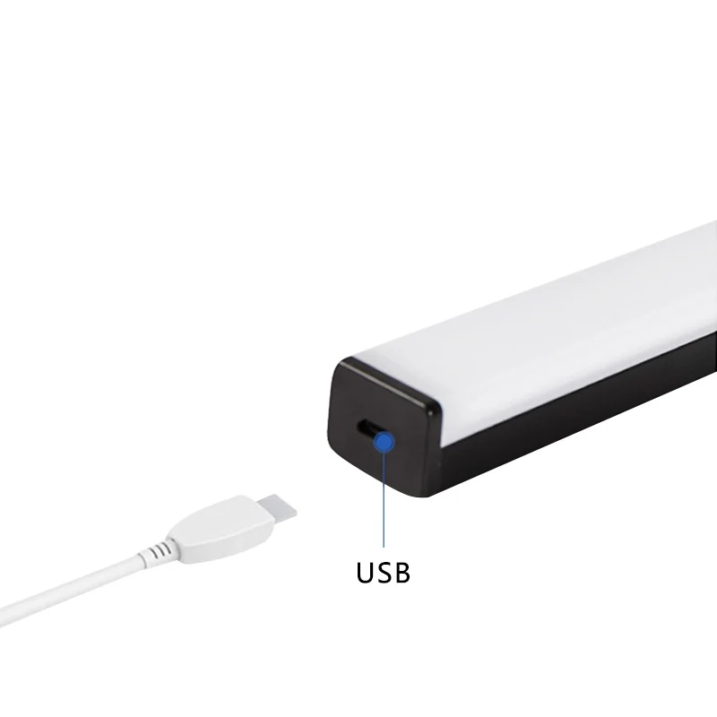 Sensore di movimento luce notturna luci a LED portatili per armadi lampada da notte a induzione di ricarica USB per camera da letto soggiorno corridoio cucina