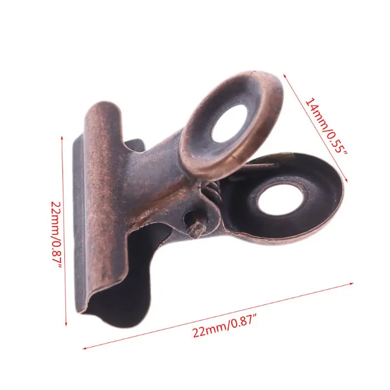 6pcs 22mm Metal Grip Clip Bag Sealing Clamp File Ticket Binder Picture Money Kitchen Office School Supply