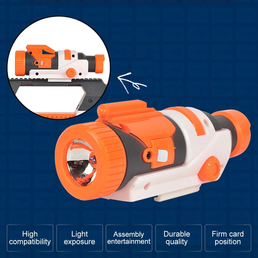 너프 N-스트라이크 엘리트 시리즈용 개조 부품, 머플러 테일 스톡 손전등, 범용 장난감 총 액세서리