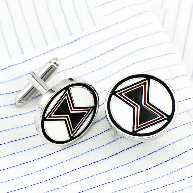 Men's Black Widow Cufflinks Novelty Superheroes Design White Color Round Cuff Links Wholesale & Retail