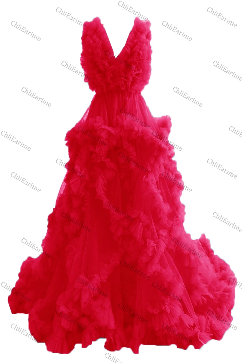 

Dress for pregnant women and bridesmaids, with ruffles, tulle long dress