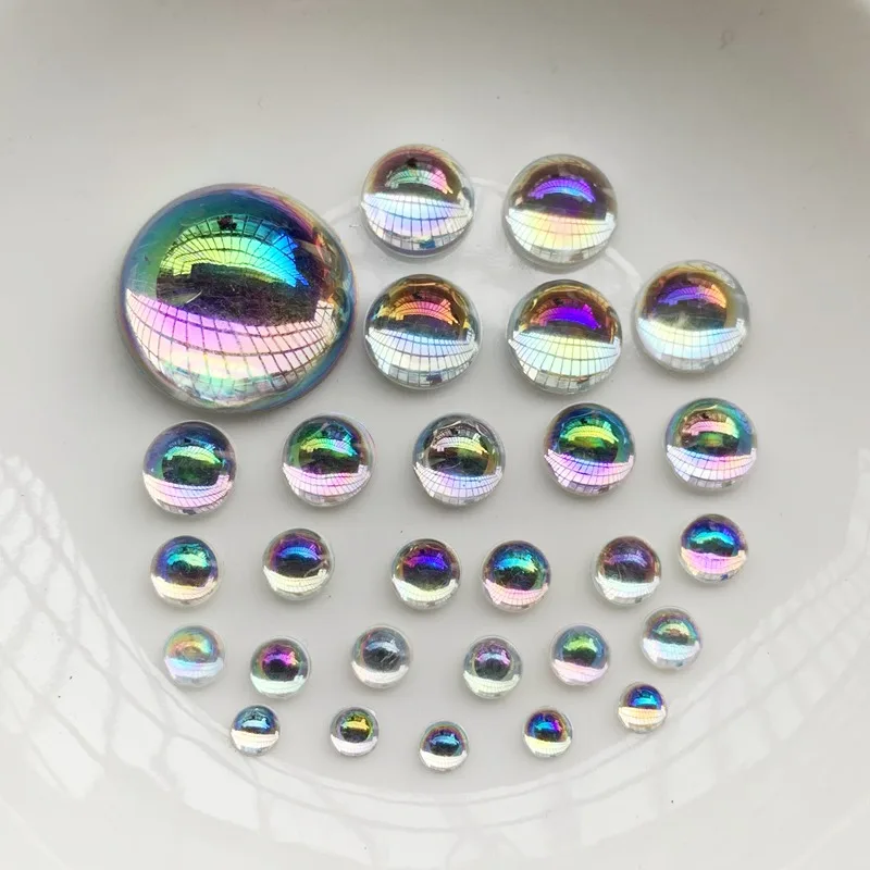 4mm&5mm&6mm&8mm&10mm&12mm&20mm Acryl Flatback Rhinestone Transparent AB DIY nail art mobile phone decoration