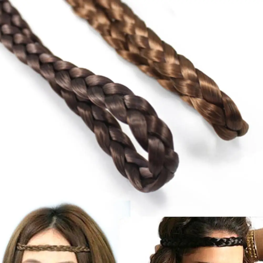 Women Adjustable Twist Braid Headband Bohemian Forehead Plaited Hairband Stretch Headband Women Hairstyle Hair Band Braids Hair