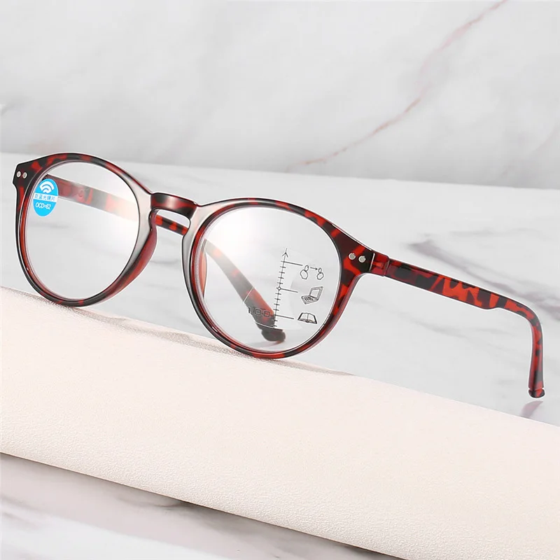 Progressive Multi-focus Anti-blue Light Reading Glasses Retro Fashion HD Automatic Hyperopia Eyeglasses For Women Man Unisex