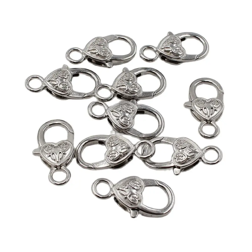 

APDGG 10 Pcs Labster Copper Heart Gold Plated Clasps For Pearl Bracelets Necklaces Making DIY Craft Accessories