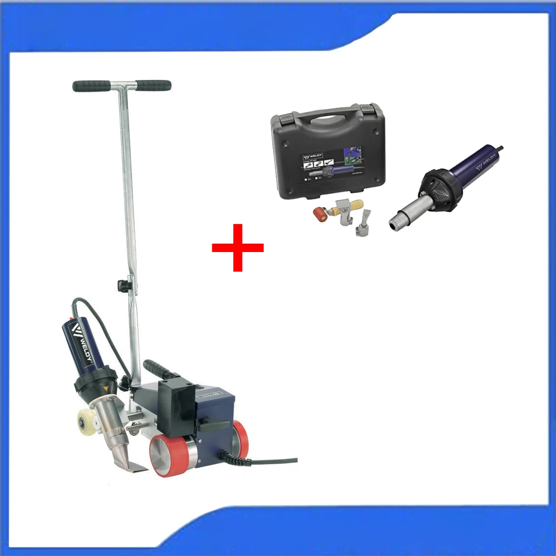 40mm WELDY AC220V Waterproofing Hot Air Welding Machine for PVC TPO Thicker Tarpaulins Banners Roofing with 1600W Heat Gun