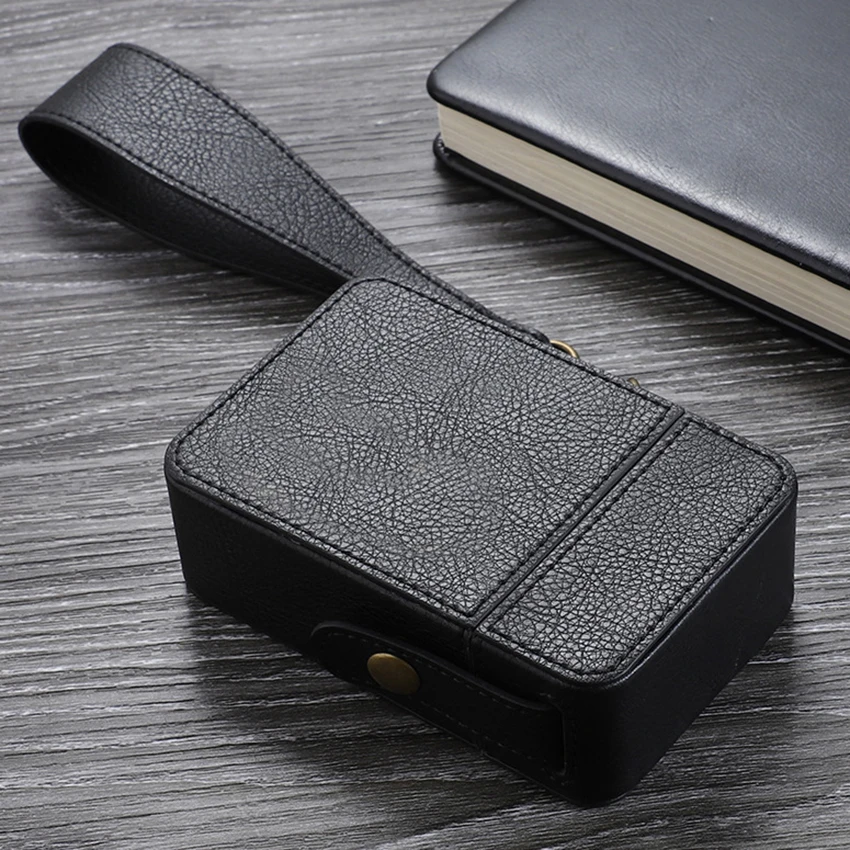 Anti-pressure Shockproof Leather Cigarette Case Portable Cigarettes Box Container Smoking Protection Case With Hanging Lanyard