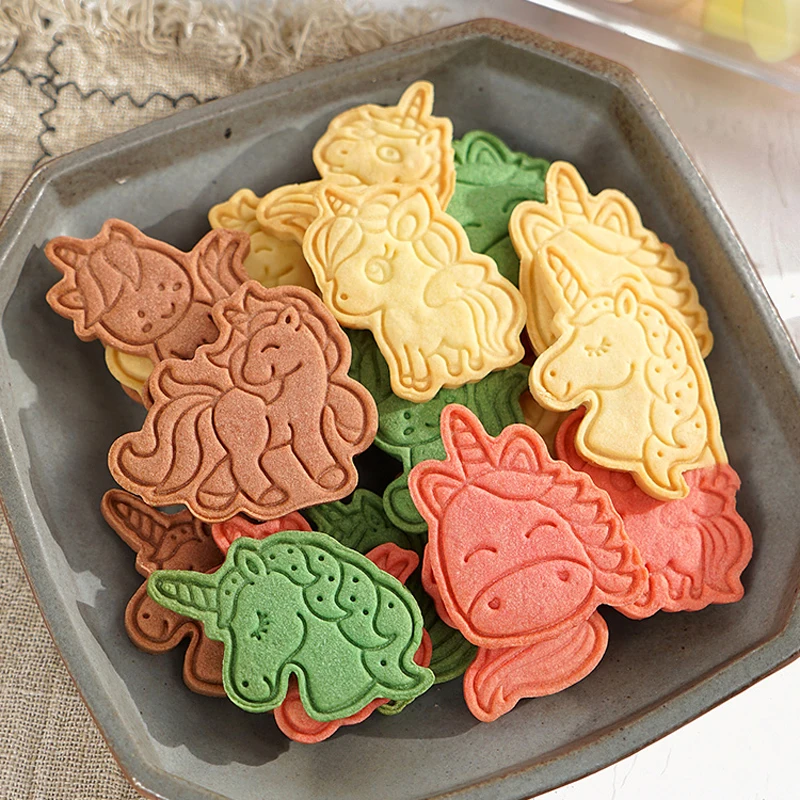 6pcs Unicorn Shape Fondant Cookie Cutters Mold unicorn birthday party Biscuit Cake Decorating Moulds baby shower Baking Tools