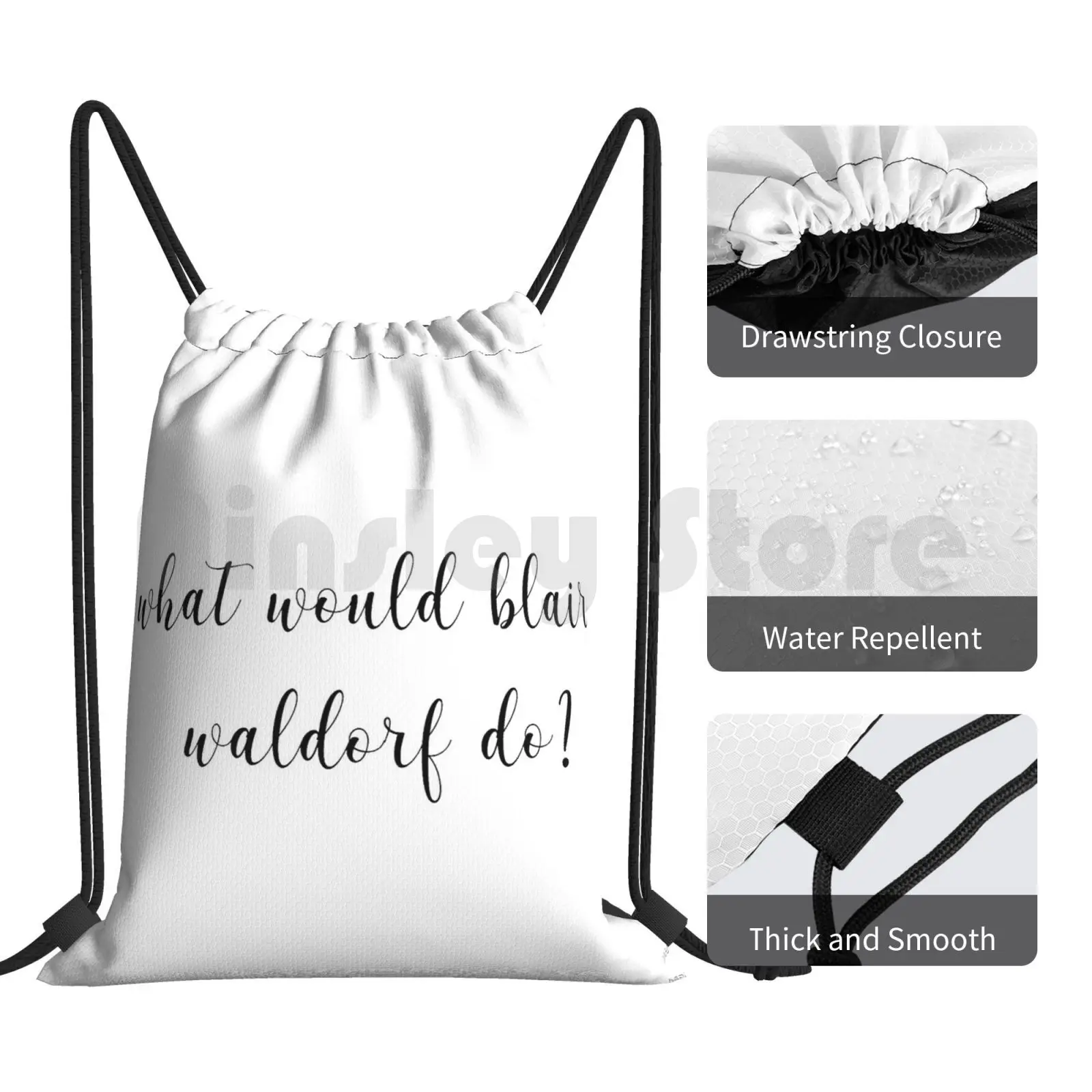What Would Blair Waldorf Do ? Backpack Drawstring Bags Gym Bag Waterproof Gossip Girl Blair Waldorf Blair Waldorf Xoxo