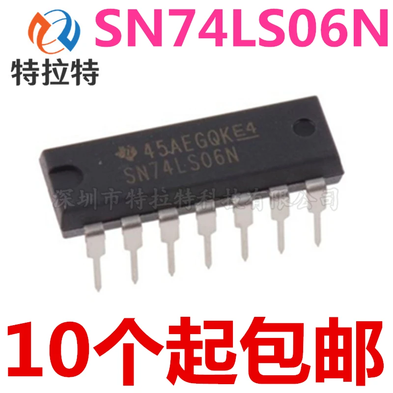 10pcs/lot SN74LS06N DIP14 SN74LS06 DIP 74LS06N 74LS06 HD74LS06P new and original IC