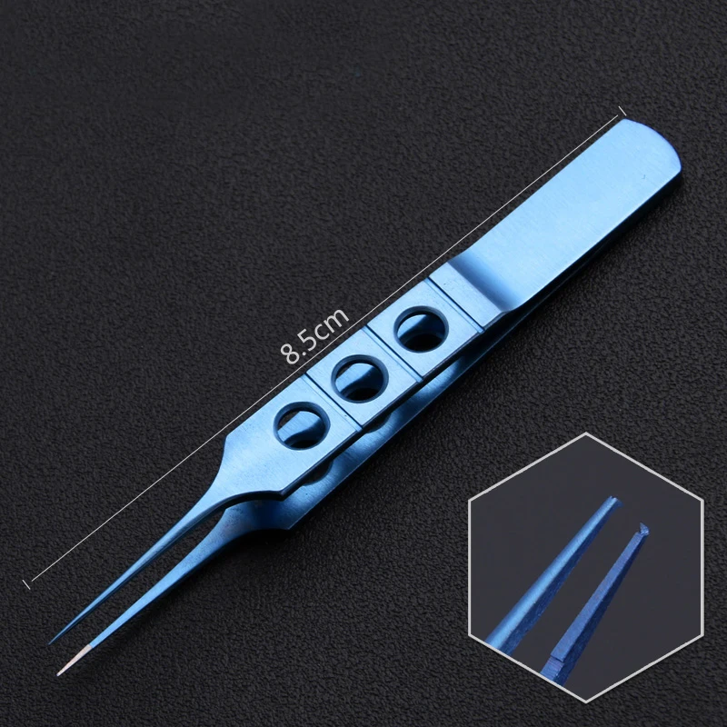 BEST New Mcpherson Tying Forcep 85mm with tying platform Toothless tweezers ophthalmic surgical instrument