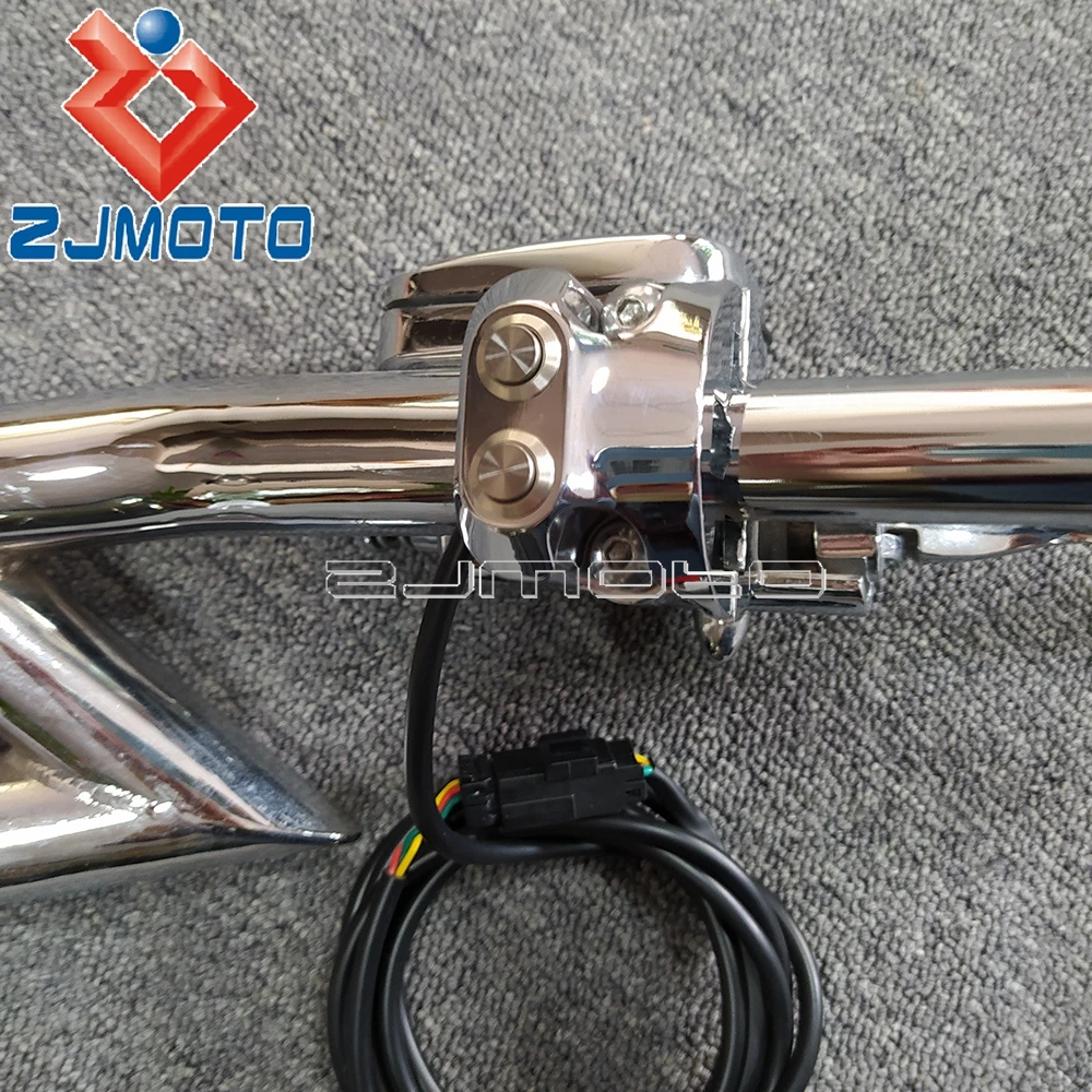 Aluminum Retro Motorcycle Switches 25mm 1in Chrome Handlebar Mounted Air Ride Switch Control For Harley Street Fat Bob FXD FLD