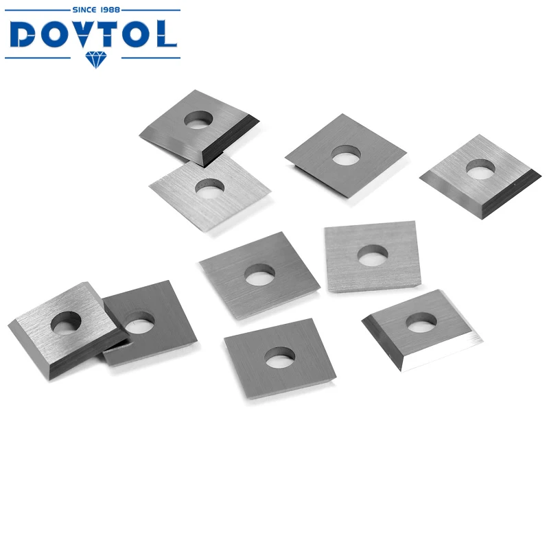 10x10x2.2mm Square Tungsten Carbide Inserts Blades Replacement Cutters for Woodworking Spiral Helical Planer Head 10pc