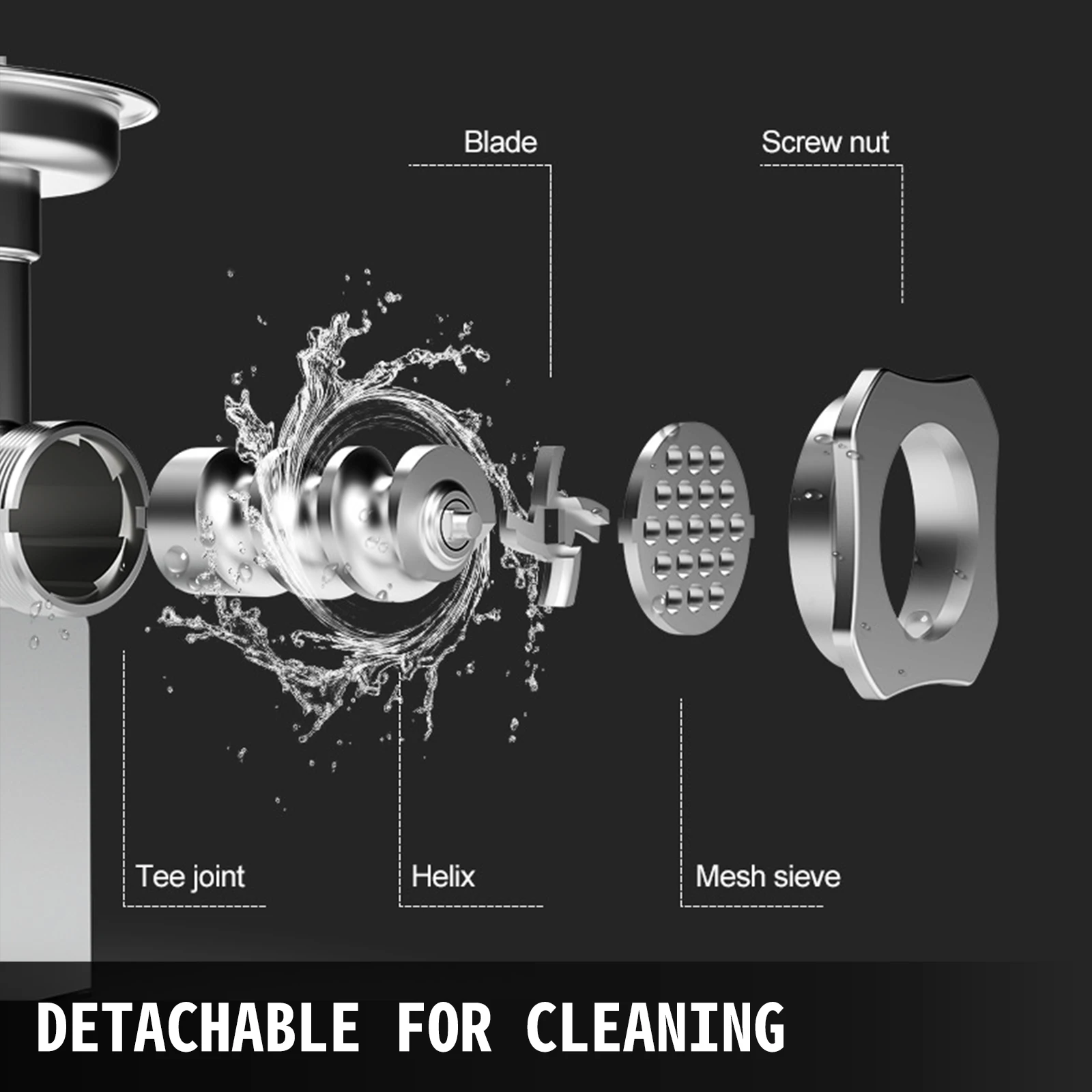 VEVOR 122 كجم/ساعة الثقيلة مفرمة لحم كهربائية مطحنة ماكس قوية المنزل المحمولة السجق ستوفير اللحوم المفرمة منتج أغذية