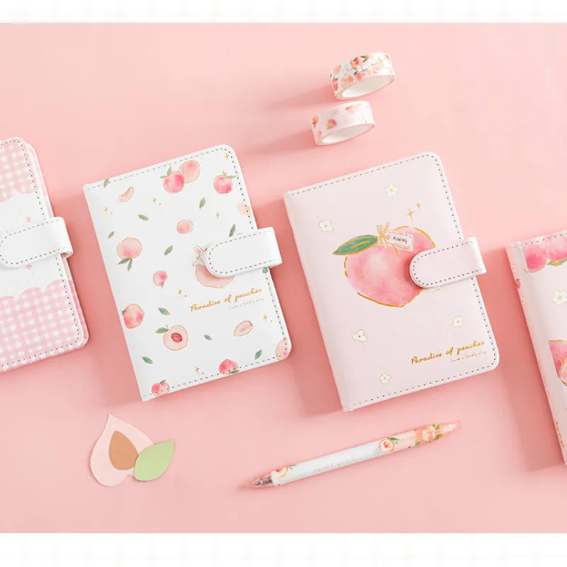 Kawaii stationery collection summer peach stationery set small fresh magnetic buckle pen tape countdown calendar