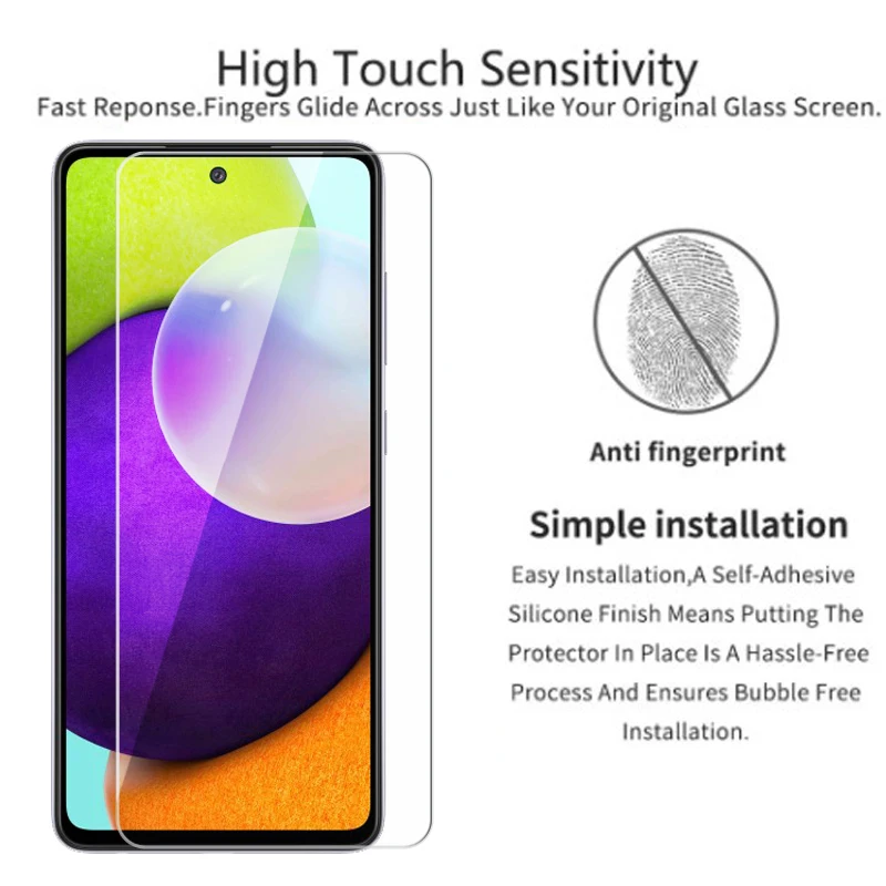 2-1Pc 9H Premium Glass For Samsung A72 SM-A725M SM-A725F Cover Phone Screen Protection Film On Samsung Galaxy A72 Tempered Glass